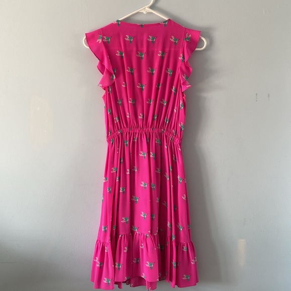 Kate Spade silk hummingbird dress size 2 hot pink - Picture 9 of 15